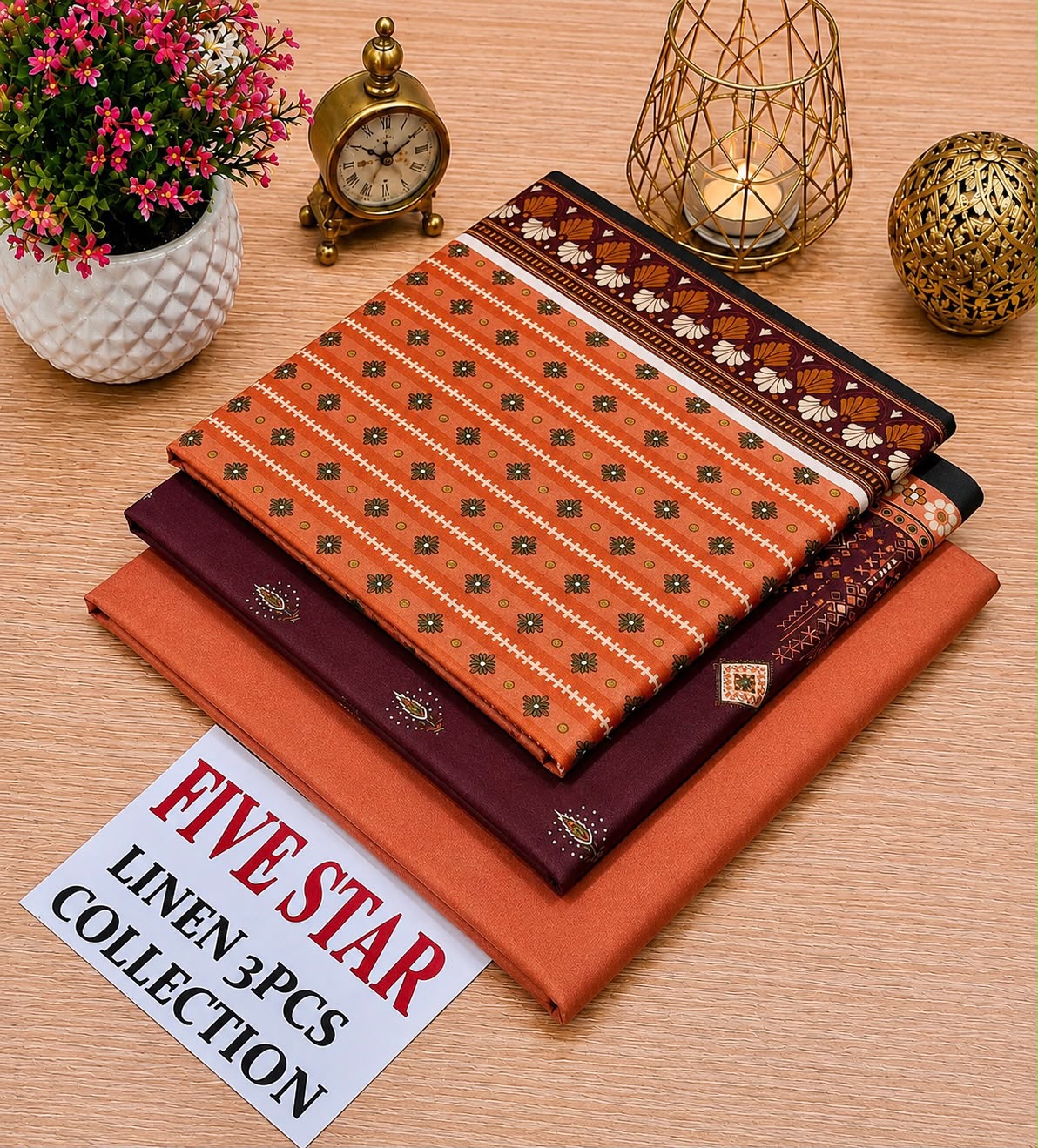 FIVE Star Orginal LINEN 3pc collection& SUBEEN ORGINAL LINEN 3PC