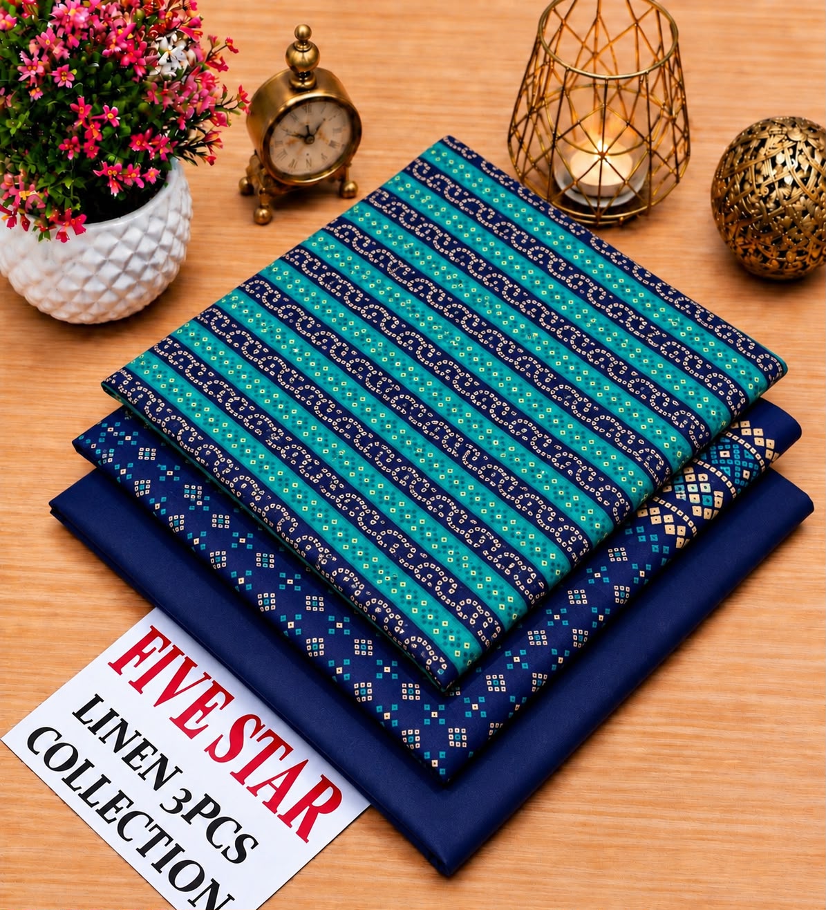 FIVE Star Orginal LINEN 3pc collection& SUBEEN ORGINAL LINEN 3PC