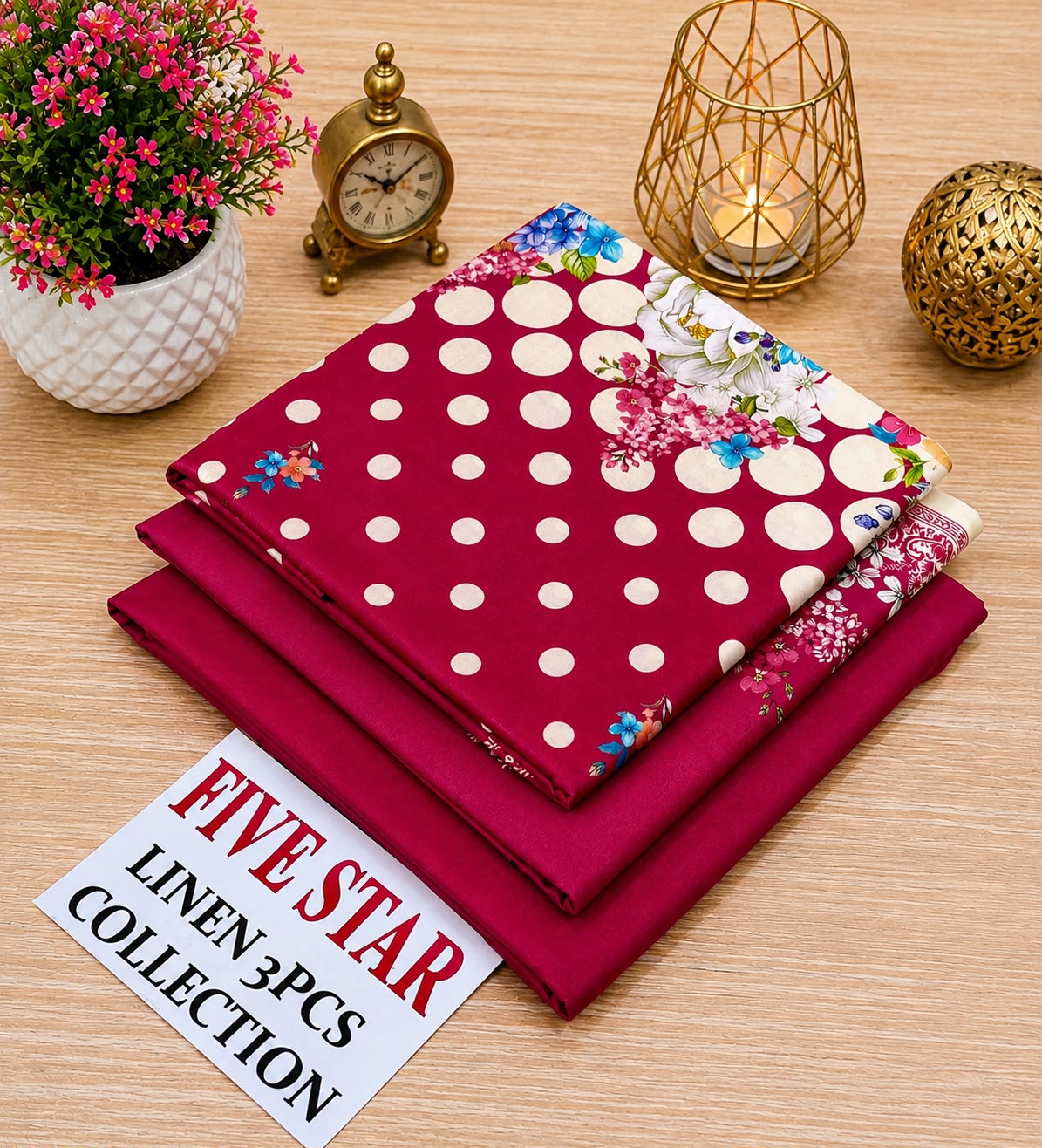 FIVE Star Orginal LINEN 3pc collection& SUBEEN ORGINAL LINEN 3PC