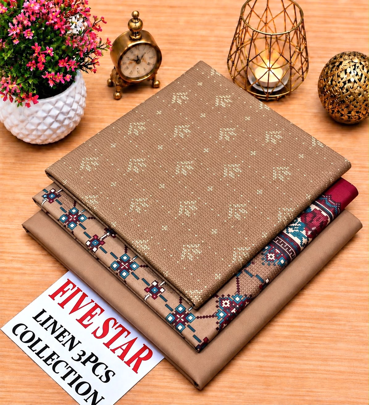 FIVE Star Orginal LINEN 3pc collection& SUBEEN ORGINAL LINEN 3PC