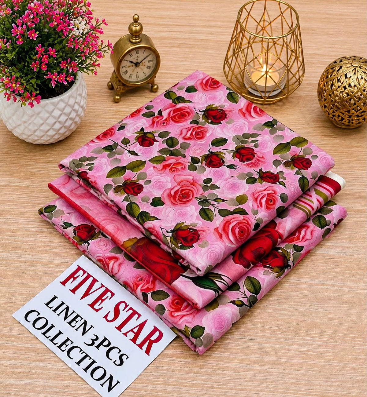 FIVE Star Orginal LINEN 3pc collection& SUBEEN ORGINAL LINEN 3PC