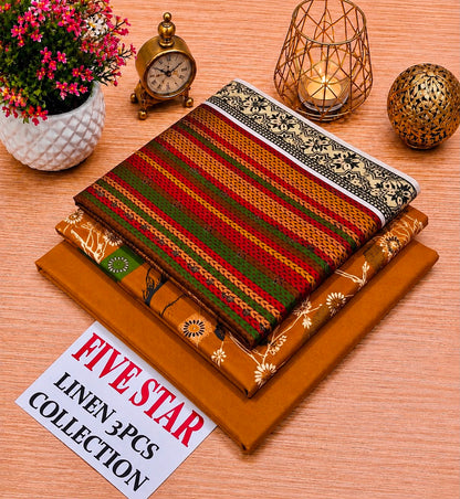 FIVE Star Orginal LINEN 3pc collection& SUBEEN ORGINAL LINEN 3PC