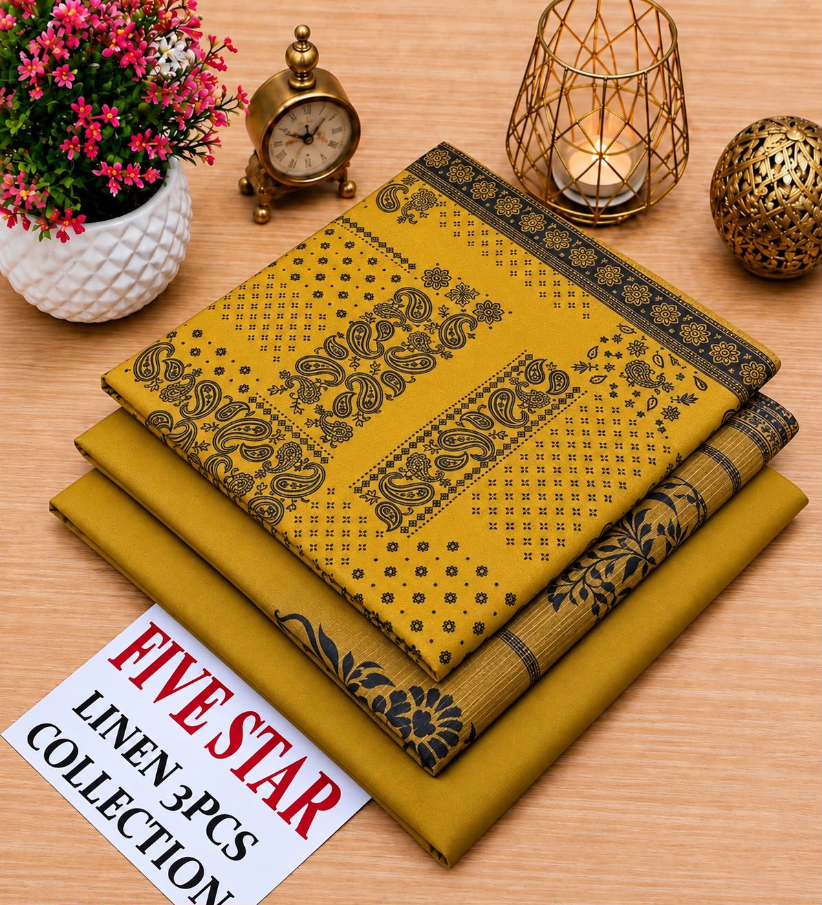 FIVE Star Orginal LINEN 3pc collection& SUBEEN ORGINAL LINEN 3PC