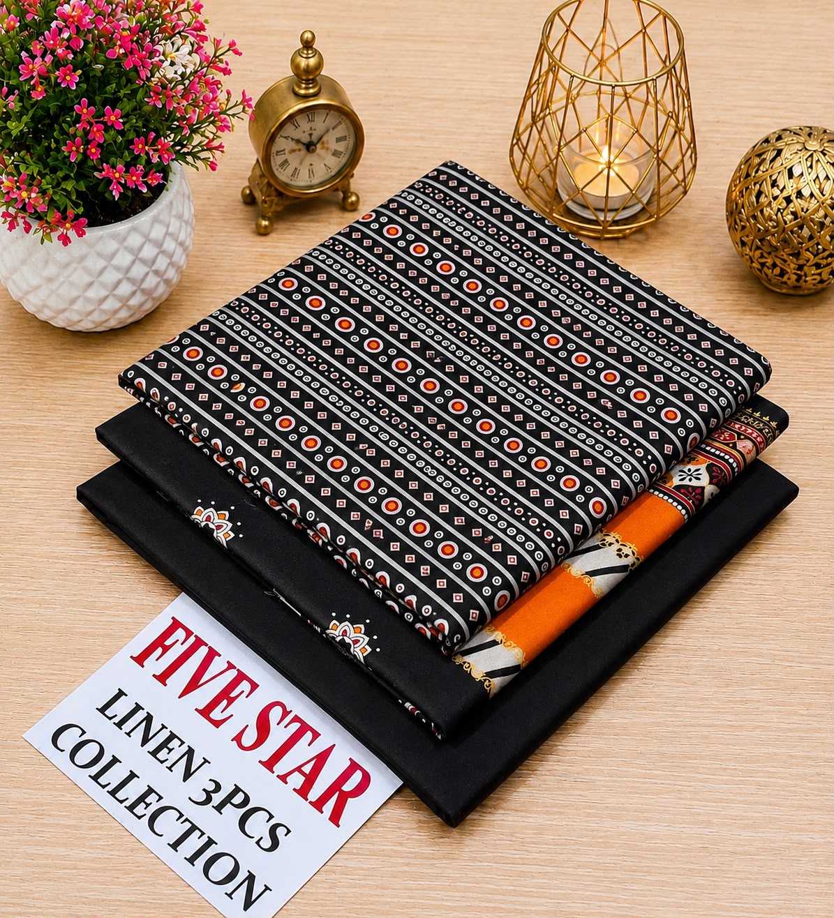 FIVE Star Orginal LINEN 3pc collection& SUBEEN ORGINAL LINEN 3PC