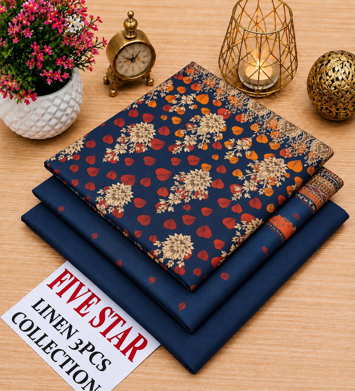 FIVE Star Orginal LINEN 3pc collection& SUBEEN ORGINAL LINEN 3PC