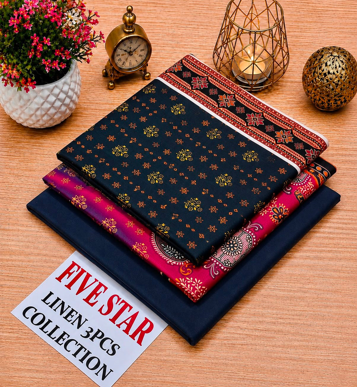 FIVE Star Orginal LINEN 3pc collection& SUBEEN ORGINAL LINEN 3PC