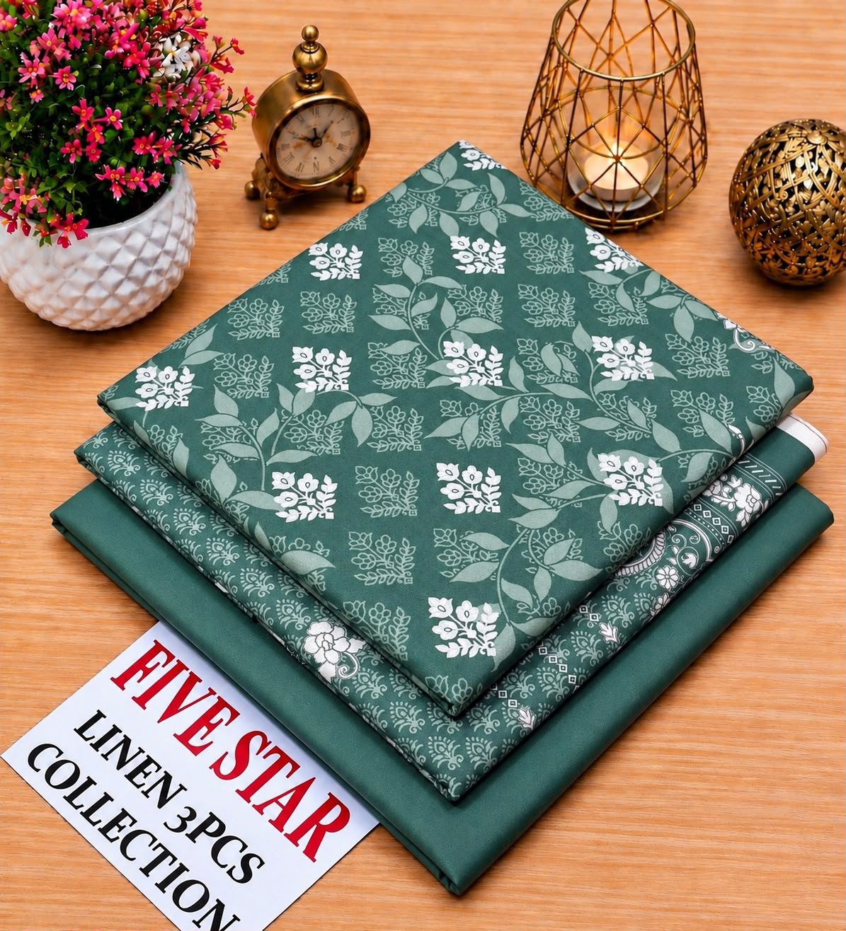 FIVE Star Orginal LINEN 3pc collection& SUBEEN ORGINAL LINEN 3PC