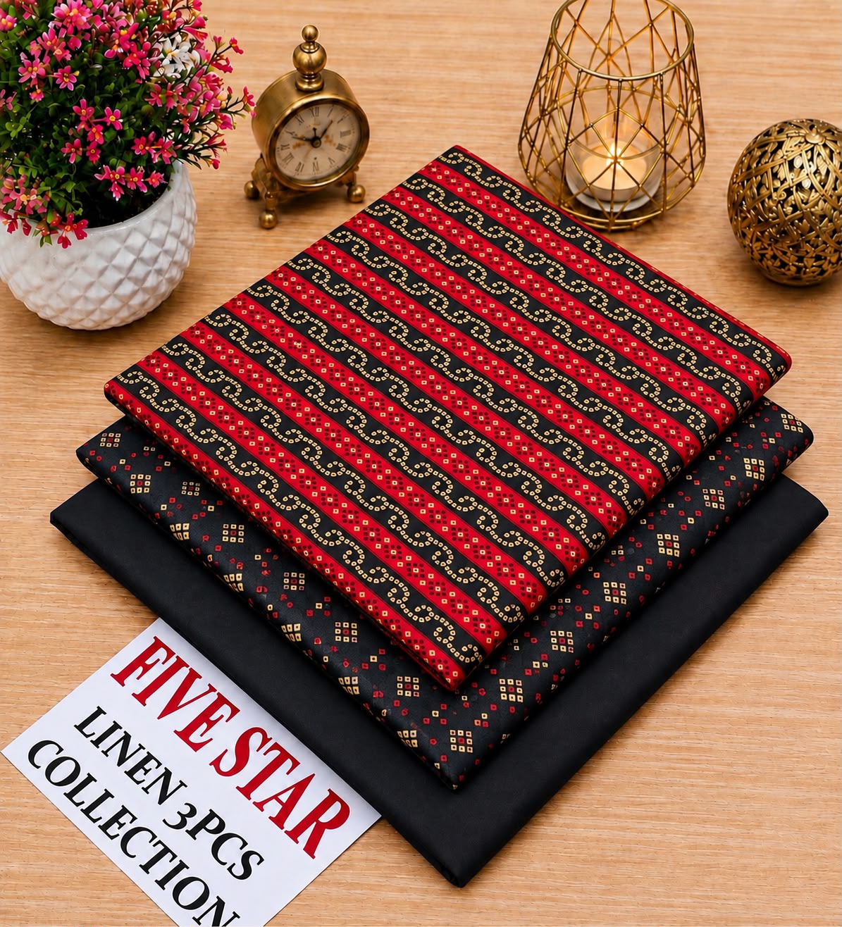 FIVE Star Orginal LINEN 3pc collection& SUBEEN ORGINAL LINEN 3PC