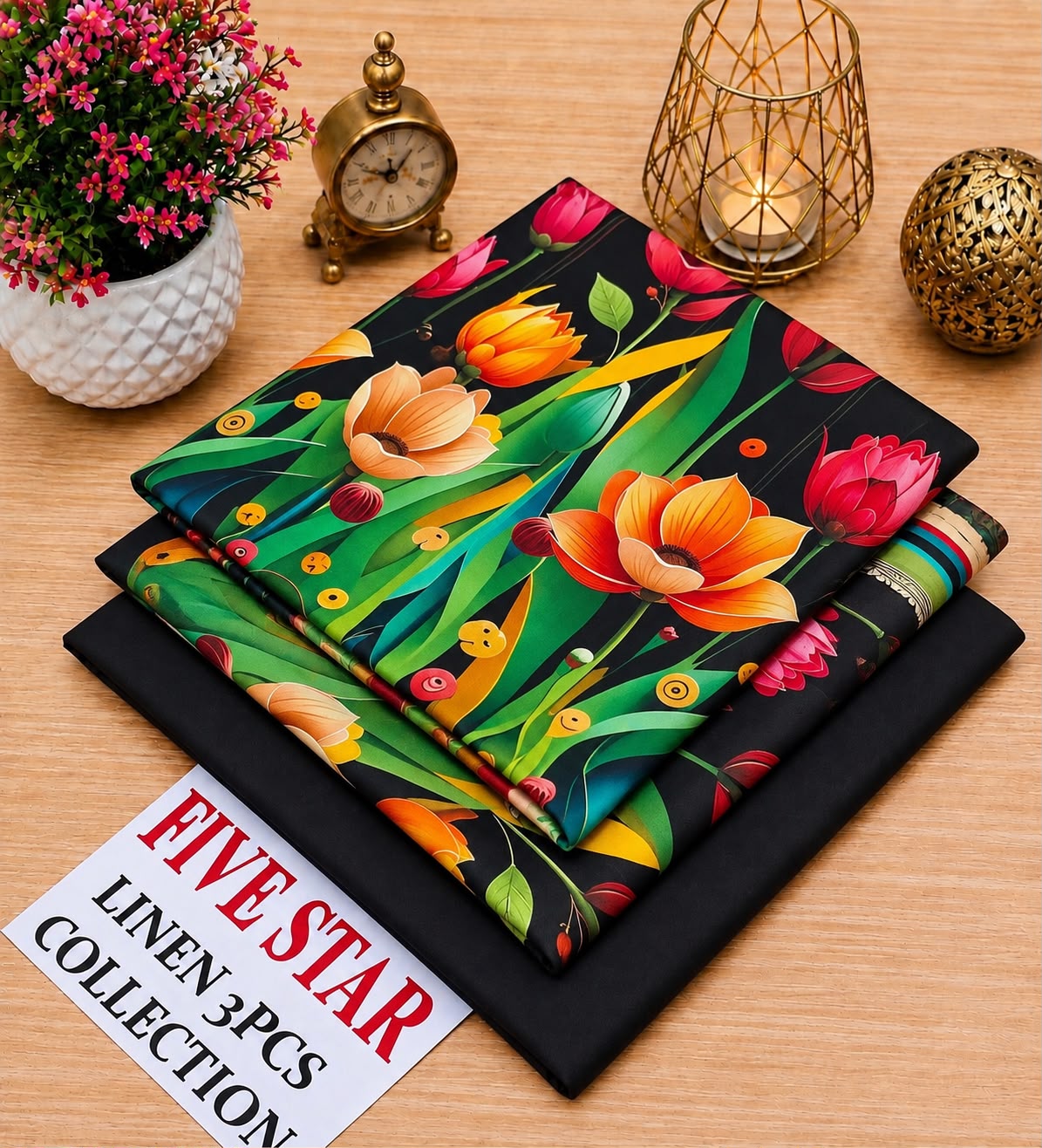 FIVE Star Orginal LINEN 3pc collection& SUBEEN ORGINAL LINEN 3PC