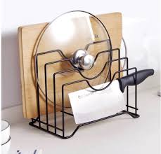 Multi Functional Kitchen Cutting Board And Pot Lid Organizer Rack