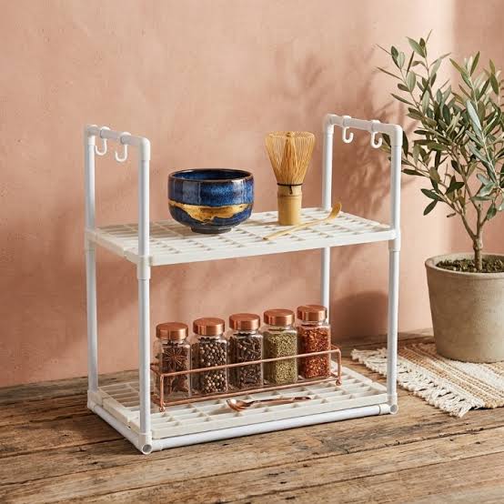 Microwave Oven Storage Rack 2-Tier Kitchen Organizer