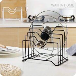 Multi Functional Kitchen Cutting Board And Pot Lid Organizer Rack