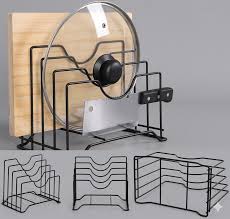 Multi Functional Kitchen Cutting Board And Pot Lid Organizer Rack