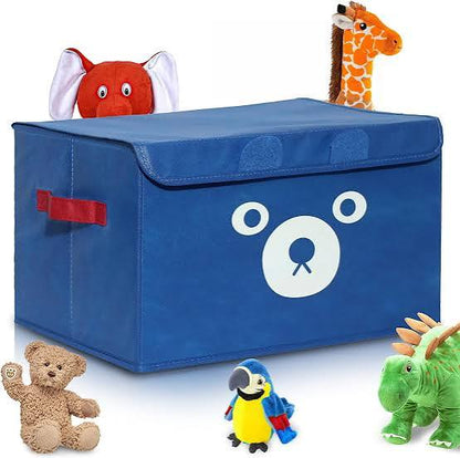 Cute Bear Folding Storage Box with Lid – Space-Saving Home Organizer